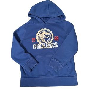 Gap Boys 1969 “Sharks” Hoodie. Blue. Size. 6-7, Small.